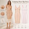 Waist Cinched Mesh Cover Up Dress Lace Trim Slip Smock Classy Sheer Mesh Dress  Lady Outfit