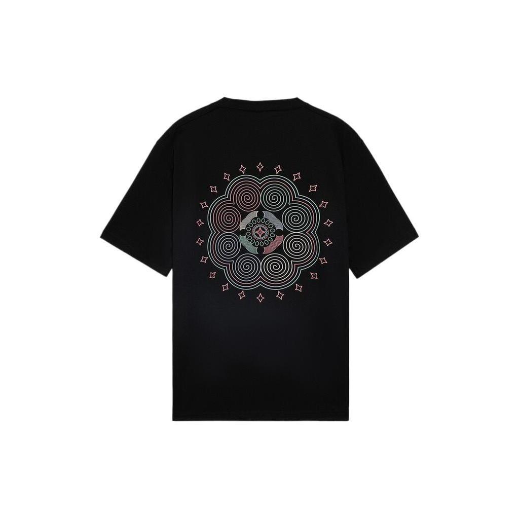 Li Ning T Shirts Unisex Black Crew Neck Moderate Straight Fit AHSS098-1