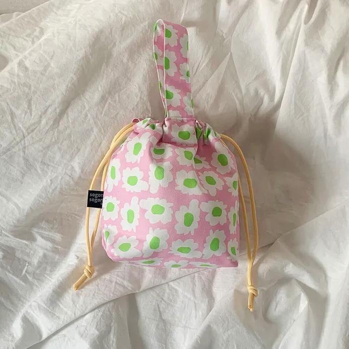 bloom pink string bag