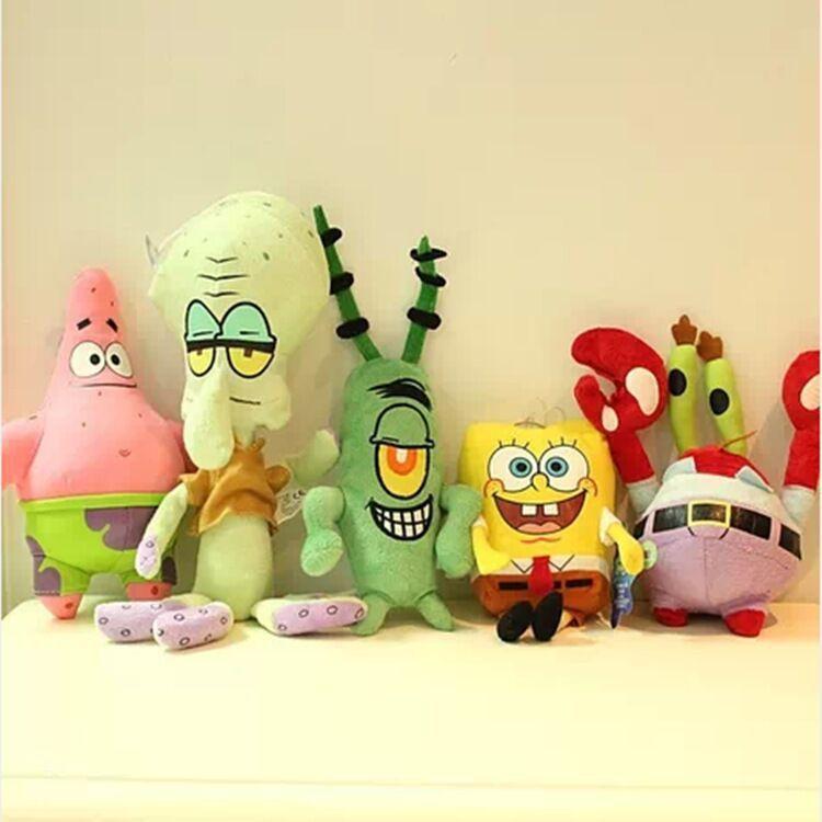 Cute Cartoon Square Pants Patrick Star Snail Plush Doll Soft Sleeping Pillow Sofa Decor Birthday Gift
