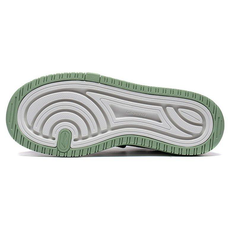 Li Ning Future C1 Textile, Cow Leather Slip Resistant Low Top Skateboard Shoes Women's White Green AGCT120-3