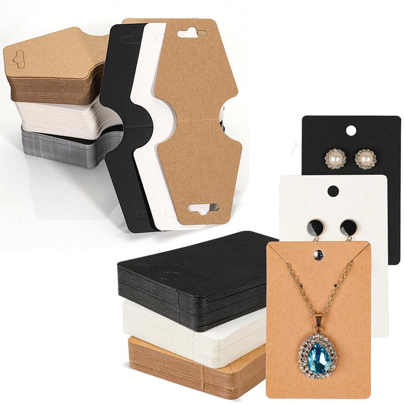 Étiquette Volante Pliable en Papier Kraft Blanc pour Bijoux & Accessoires pour Cheveux