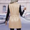 Women's Slim Fitting Jacket Women's Motorcycle Wear, Standing Collar Leather Jacket