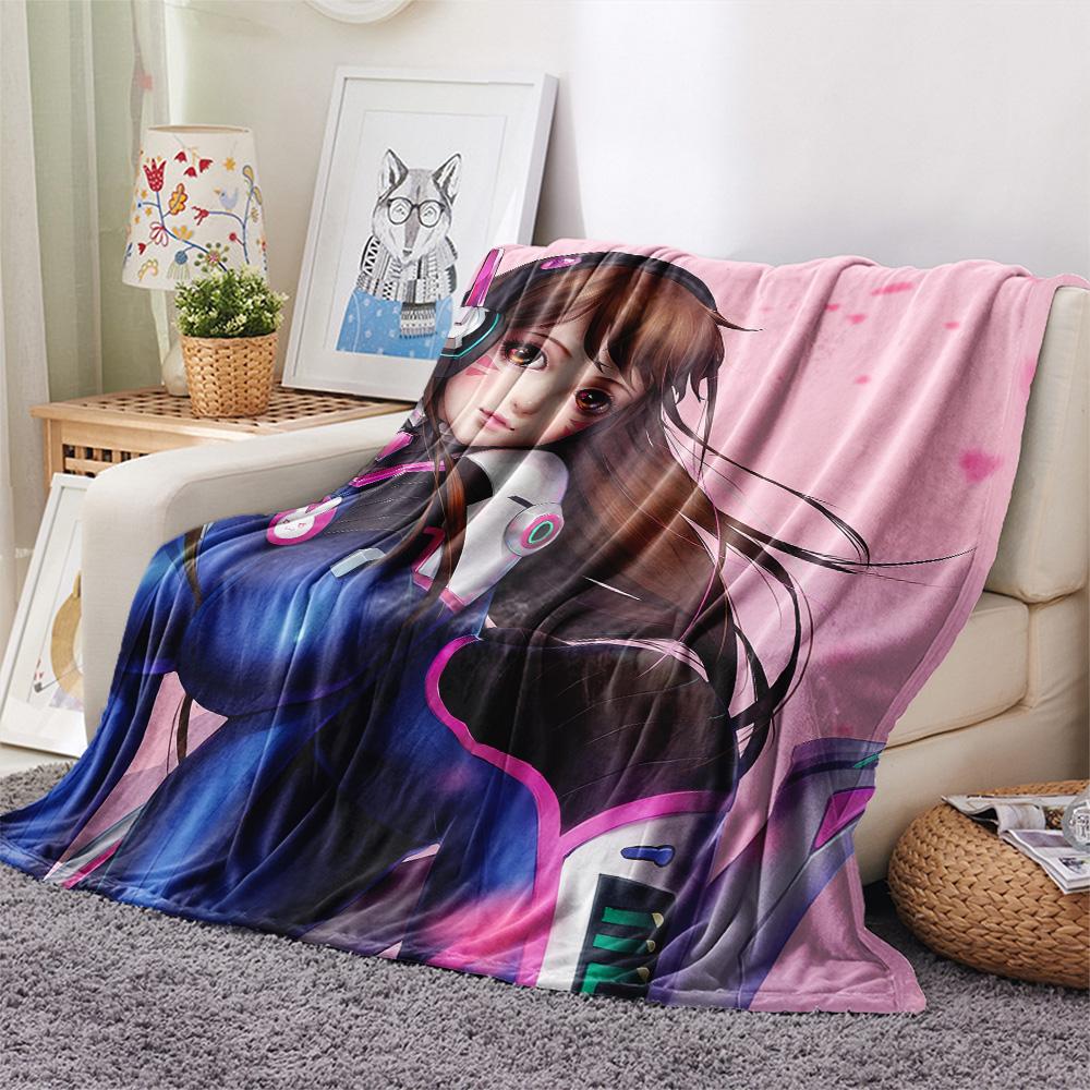 D.Va  Print Flannel Blanket, High quality Comfortable for All Seasons, Home Decor, Warmth and Comfort
