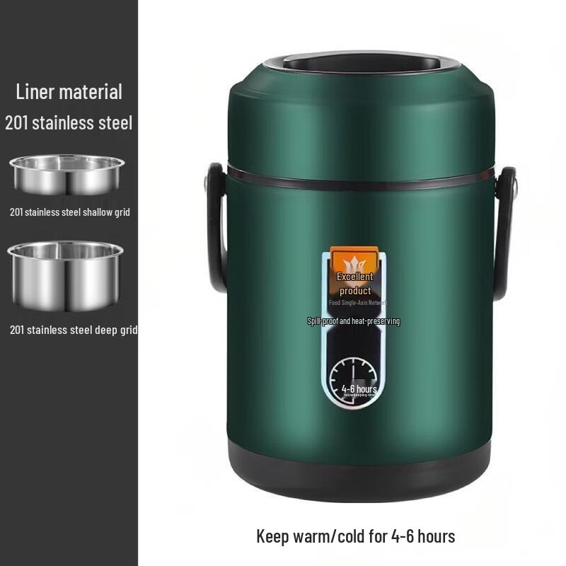 ZISIZ Stainless Steel Double-Layer Insulated Lunch Box