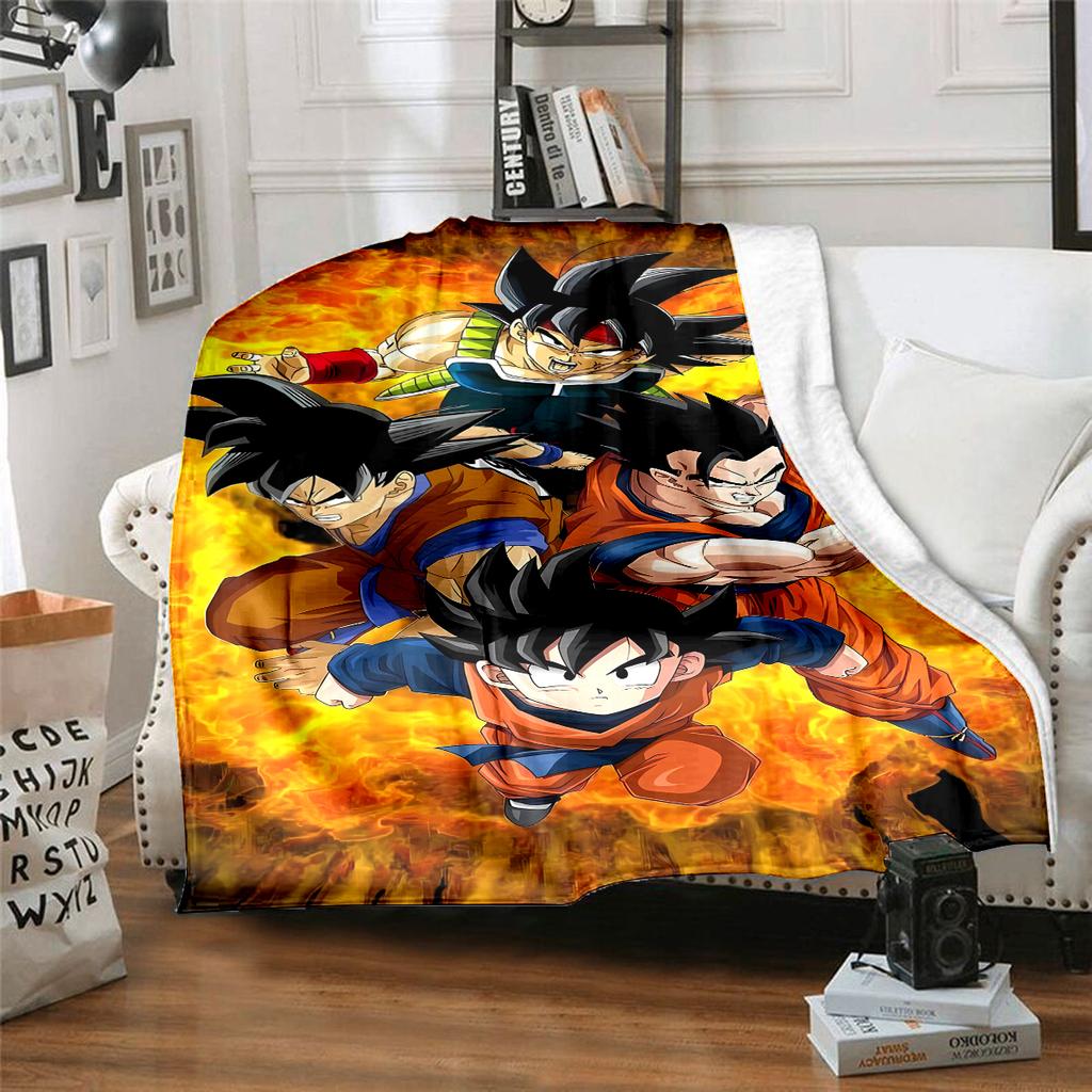1 ks Flanelová deka s potiskem Dragon Ball Super, Vysoce kvalitní, Pro všechna roční období, Domácí dekorace, Teplo a pohodlí, Perfektní jako vánoční dárky
