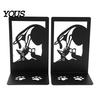 Non-slip Bookend 1 Pair Metal Cat Book Ends, Cute Bookends for Shelves, Decorative Heavy Duty Support Stopper Home Office Desk Bookshelf Decor