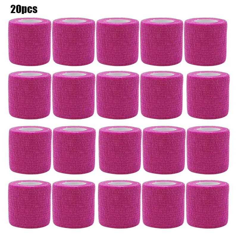 1/3/6/20PCS Sports Self Adhesive Pink Elastic Bandages Anti-slip Athletic Nonwoven Waterproof Elastic Tattoo Bandages Aid Kit