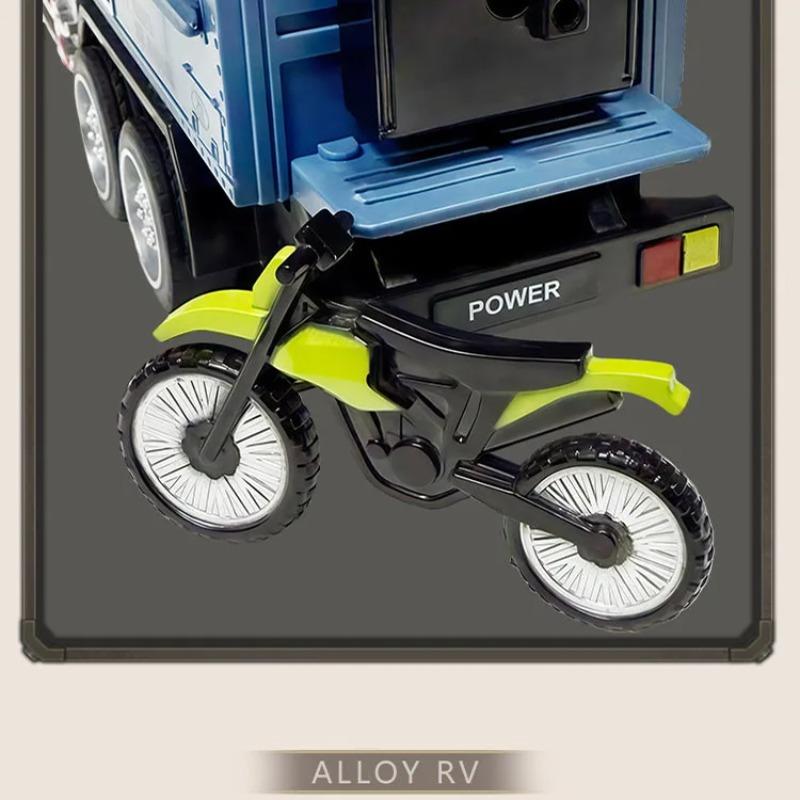 1/24 Maßstab Geländewagen Modell Miniatur Wohnmobil Spielzeug Metall Druckguss Türen Geöffnet Rückziehbar Campingwagen Modelle für Jungen