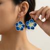 Boho Hawaiian Plumeria Earrings for Women White Pink Polymer Clay Flower Drop Dangle Earrings Summer Beach Vacation Jewelry Gift