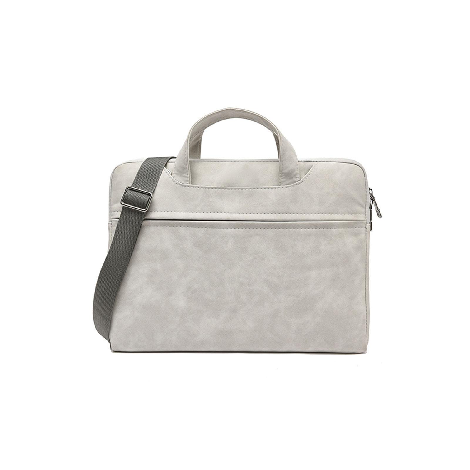 Laptop Shoulder Bag 13-15 Inch Laptop Tablet Carrying Bag PU Computer Bag Lightweight Business Casual School Bag 15 Inches
