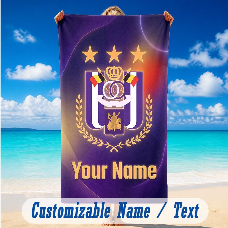 Beach Towel Custom Name Text, Quick Dry Large Towel For Beach HomeAnderlecht FC
