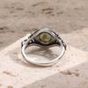 Vintage 925 Sterling Silver Ring With Natural Labradorite Stone 8MM Round Shape Strong Light Gemstone Ring Gifts For Women Men