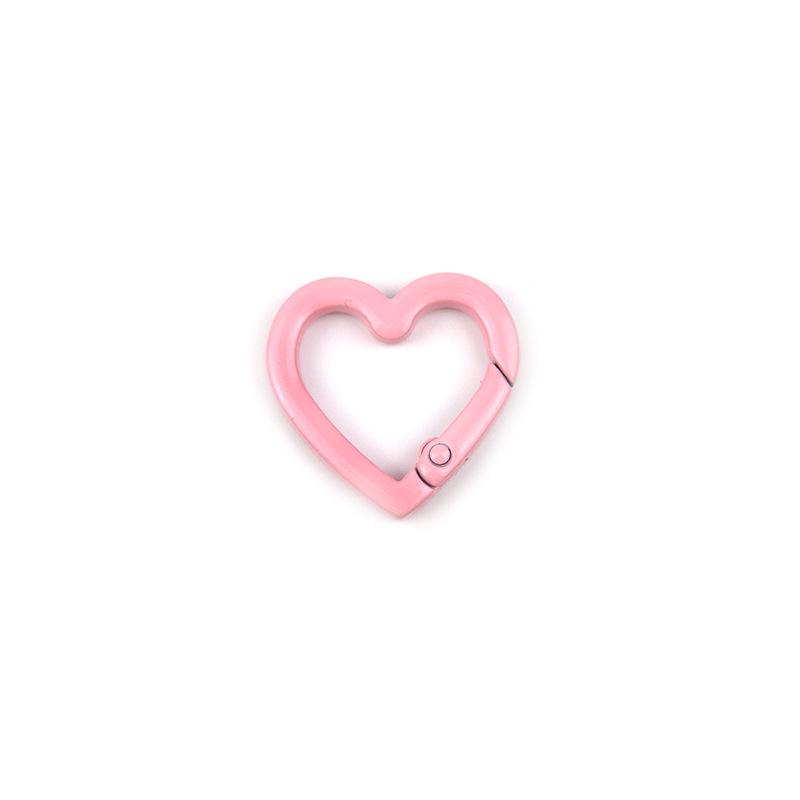 Heart-Shaped Colorful Spring Buckle Keychain DIY Jewelry Accessories