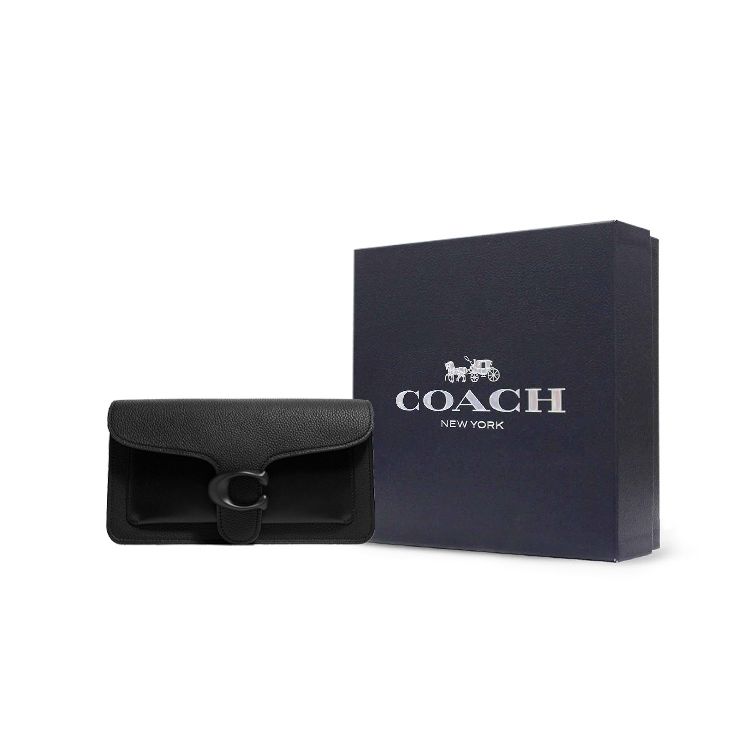 Coach Tabby 26 C Polished Pebble Leather Waist Bag Medium Men Waist Bag Black 4085-JIBLK