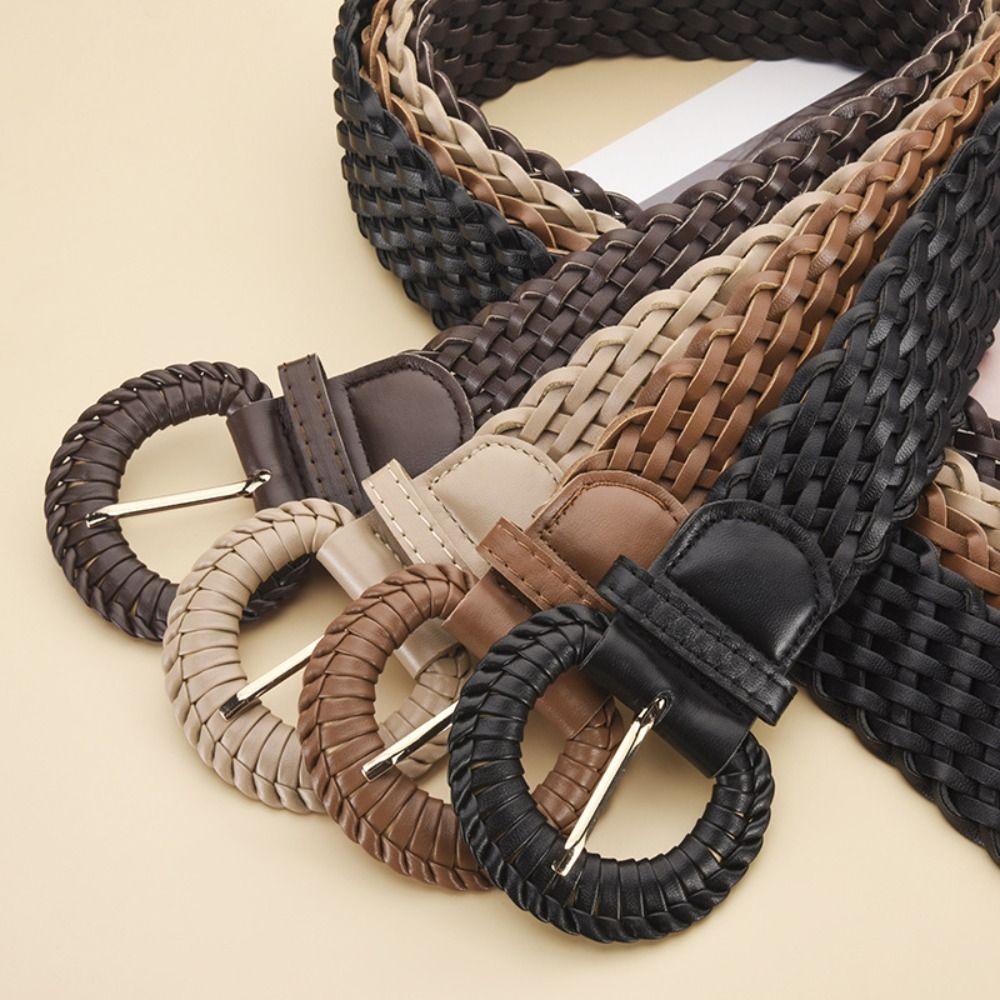 Hollow Out Retro Belt Woven Bohemian Style Waistband Casual Weave Belt Waist Accessories