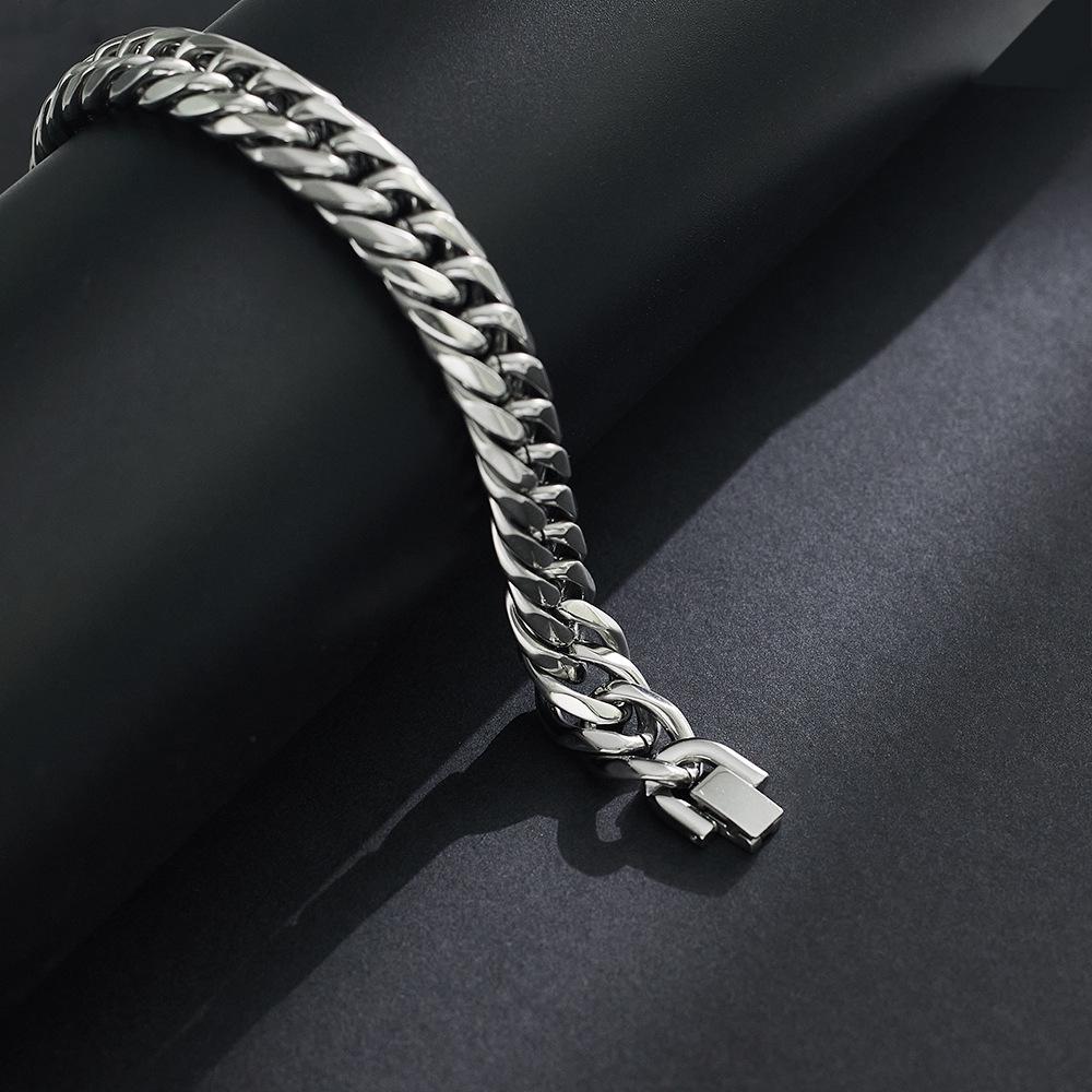 Stainless Steel Men's Trendy Cuban Hip Hop Titanium Bracelet