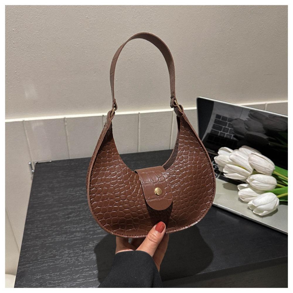 

Барвиста сумка кросбоді Дизайн Сумки-півмісяці Модна сумка через плече Жінки кавовий