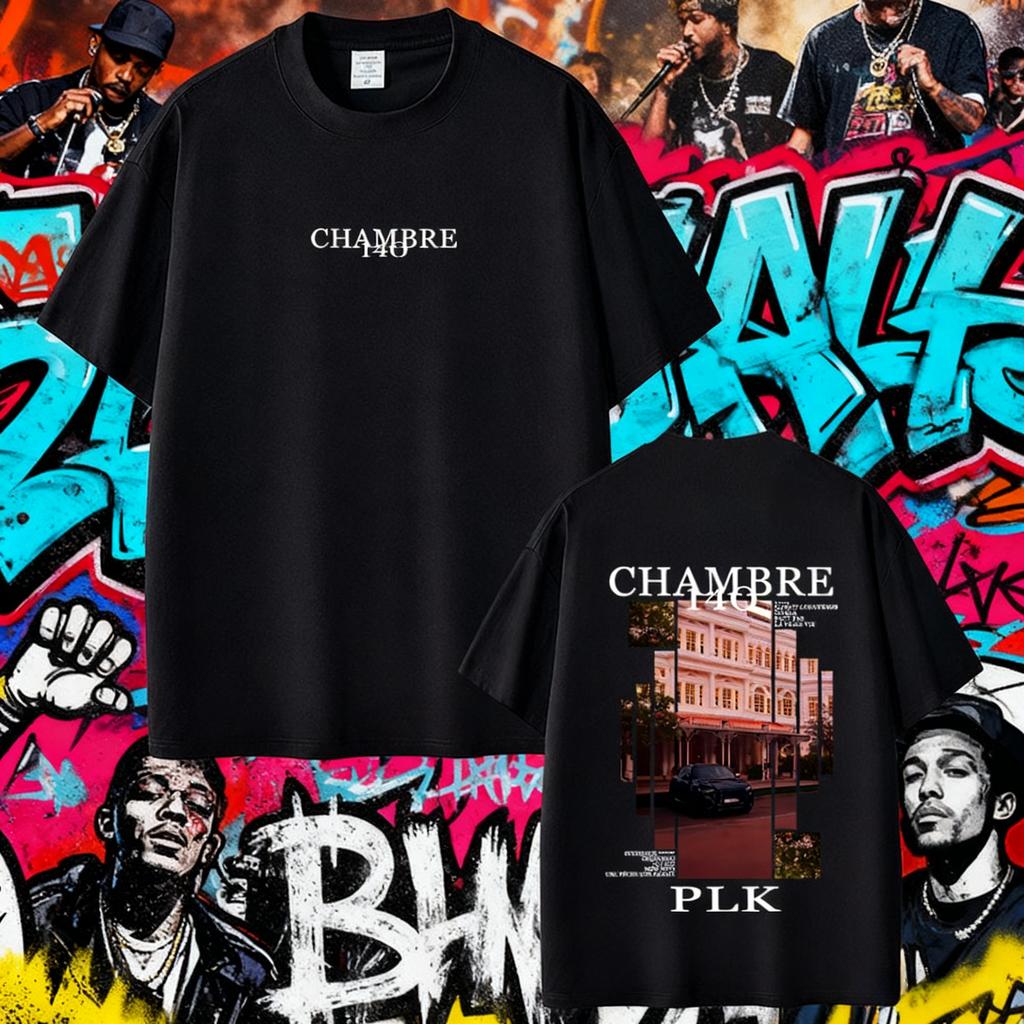2025 Summer Rapper PLK Chambre 140 Album Graphic T-shirt Men Women Hip Hop Fashion Pop Music 100% Pure Cotton Printed T-shirt