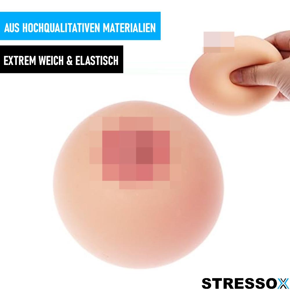 STRESSOX Hnětací míček na prsa Antistresový mačkací míček Stlačovací míček na prsa Masážní míček na prsa