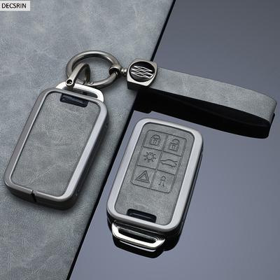 5/6 Buttons Zinc Alloy+ Leather Car Remote Key Case Cover Protection Holder Shell Key Fob for Volvo XC60 V60 S60 S80 XC70 V40