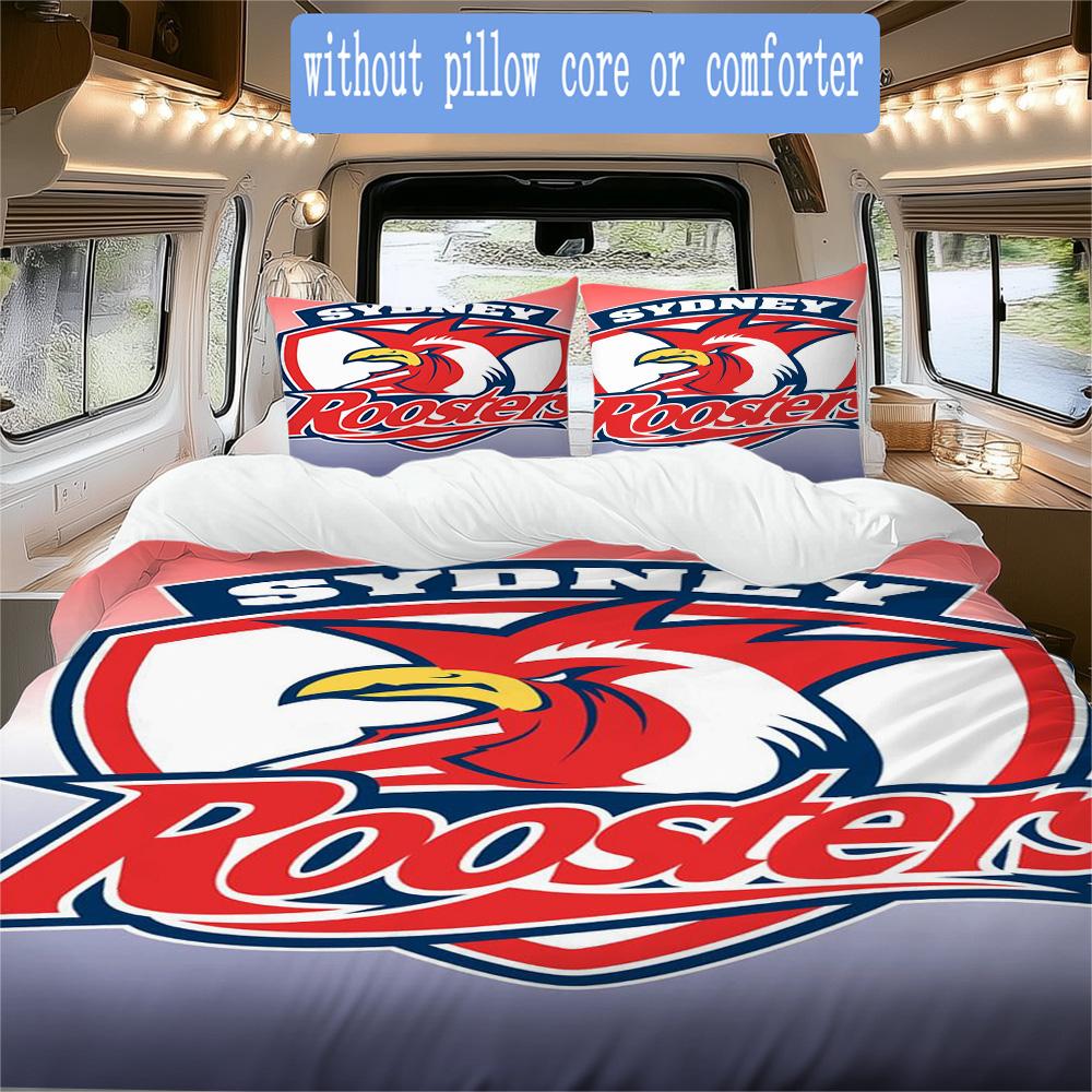Sydney Red & White Eagles Pattern Bedding,Quilt Set Quilt Cover Pillowcase Home Birthday Gift (1*duvet Cover+2*pillowcase,without core)ZSJT0917399