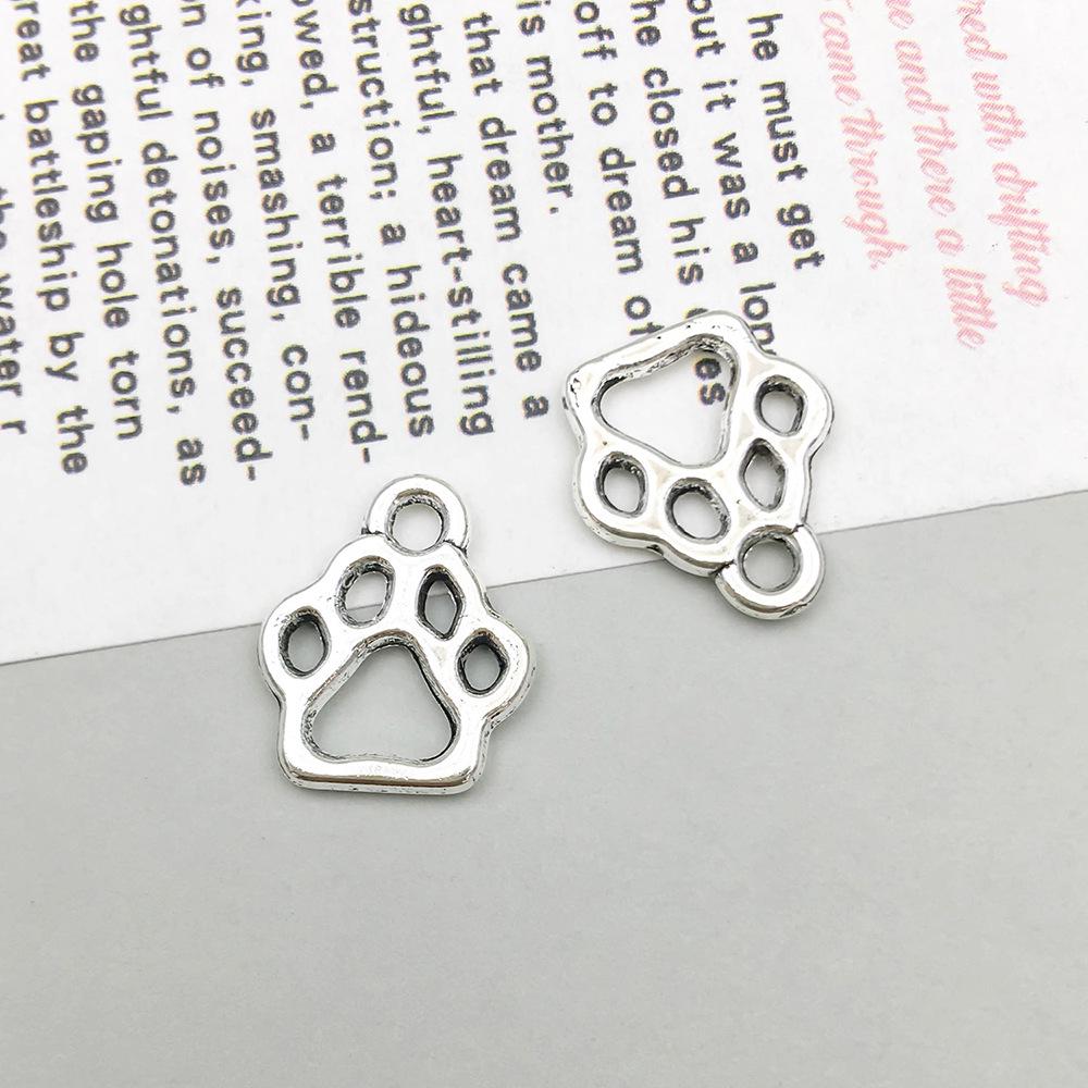 Charm pandantiv ursuleț de pluș din argint antic pentru bijuterii DIY