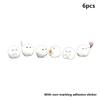 6Pcs Funny Cute Round White Elf Resin Craft Miniature Figure Tiny For Car Center Console Navigator Decoration