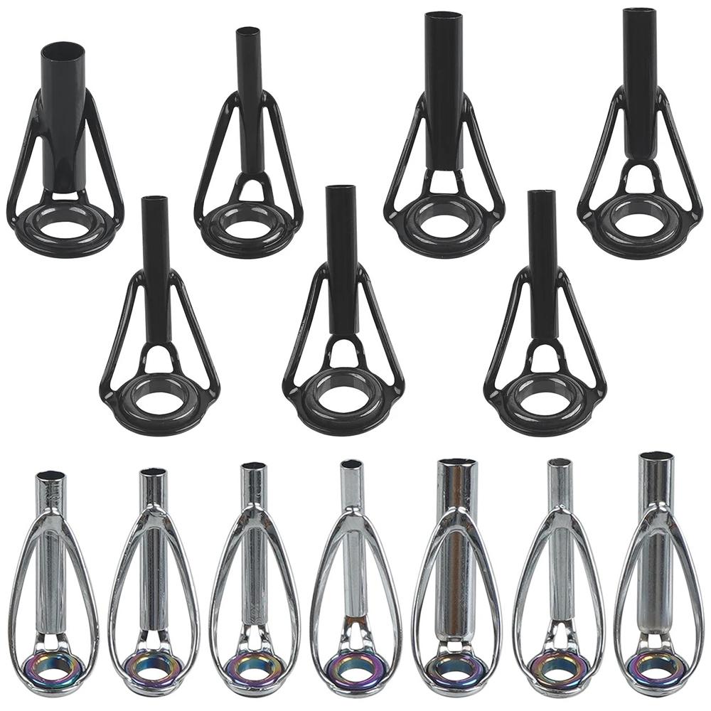 

7Pcs/14Pcs Fishing Rod Tip Guides Repair Kit Black/White Stainless Steel Frames Ceramic Ring Spinning Casting Fishing Rod Tackle 14Pcs