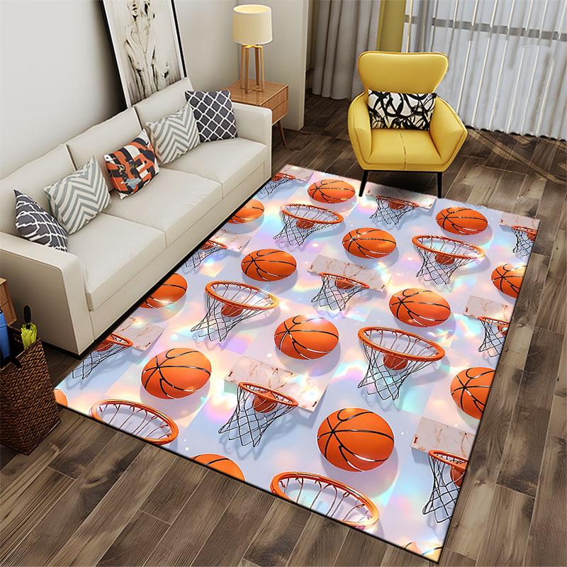 Basketball Hoop Pattern Carpet Suitable As a Non-slip Mat for the Living Room or Bedroom Sofa