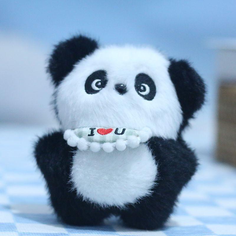 Playful Panda Adorable Plush Pendant Soft And Cuddly Toy Perfect For Keychains