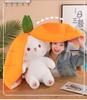 Strawberry Carrot Bunny Plush Toy: Cute Transforming Doll & Cushion Birthday Gift