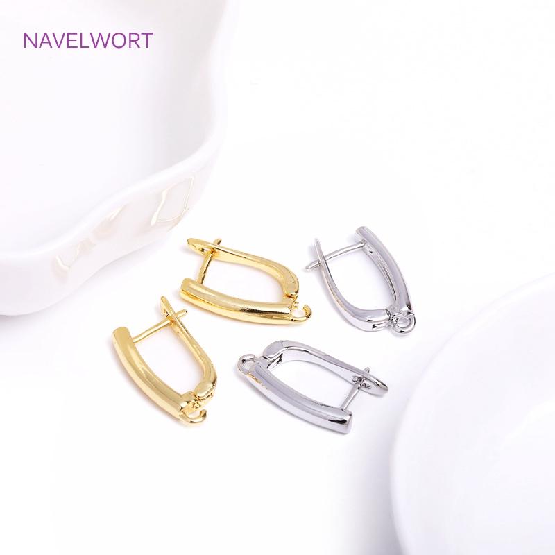 Trendy Brass Earring Hook Accessories 18K Gold Plated Earring Clasps Gold Earrings Earwires DIY Jewelry Accessories Wholesale