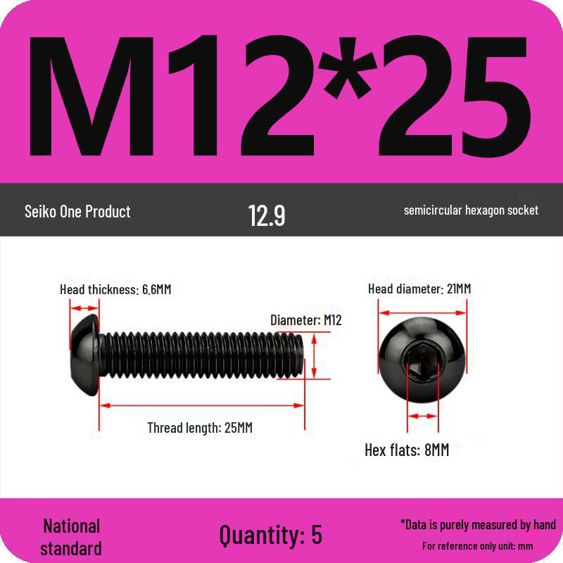 High-Strength 12.9 Pan Head Socket Cap Screws: M6, M8, M10, M12 Sizes
