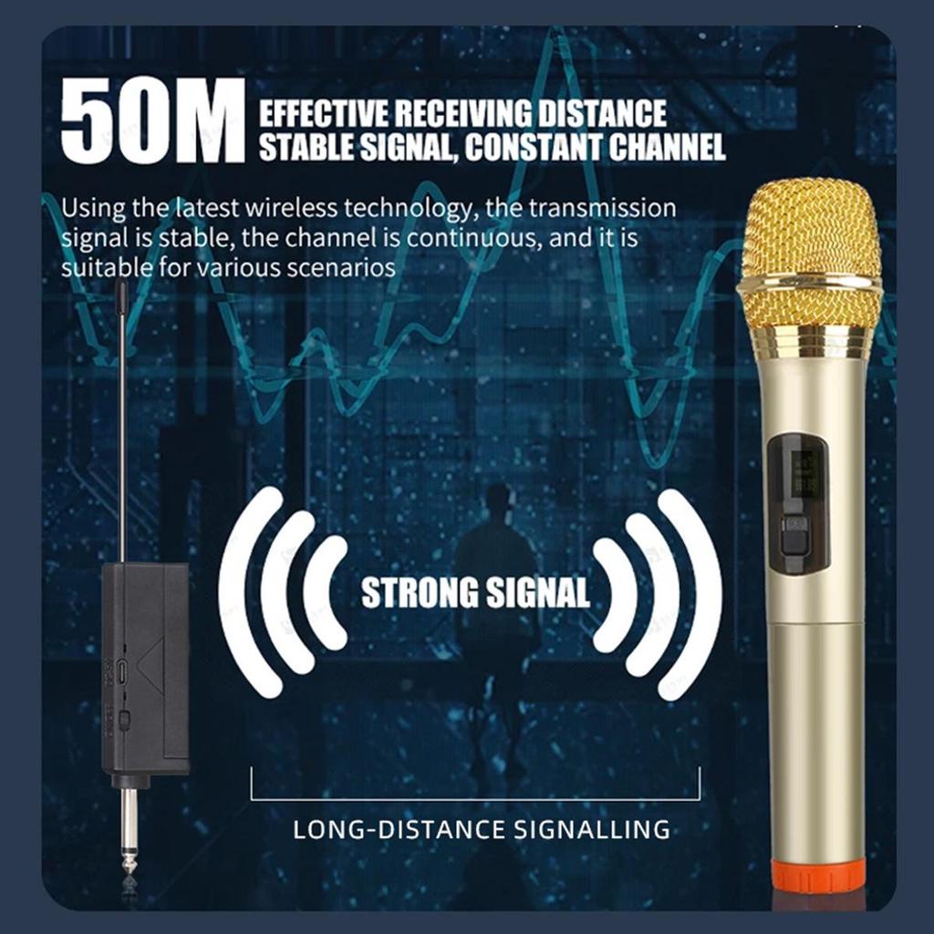 Dual Wireless Handheld Microphone & Trolley Speaker for Live Broadcasts and Home Karaoke