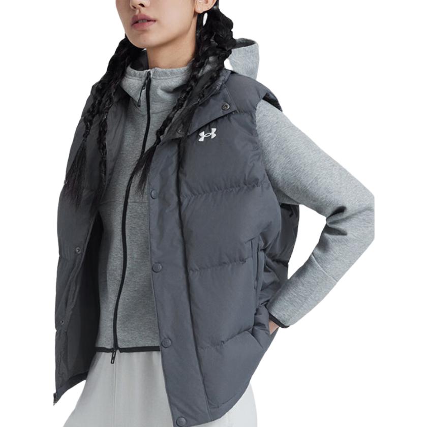 Under Armour Down Vests Unisex Castle Gray 025 Stand Collar Moderate Other 6012866-025
