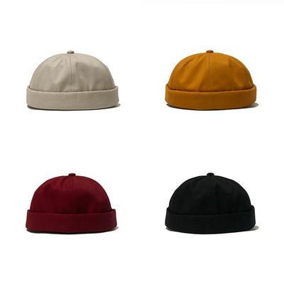 Boné unissex Sailor Brimless Chapéu Hip Hop Rolled Cuff Beanie Cap Casual Ajustável