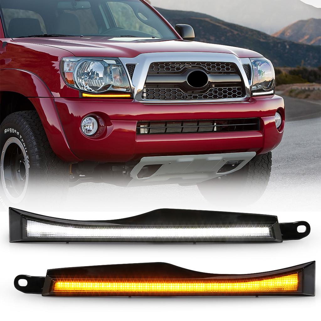 For Toyota Tacoma 2005 - 2011 Daytime Running Lights LED DRL Turn Signal Lamp Grille Air Intake Cover