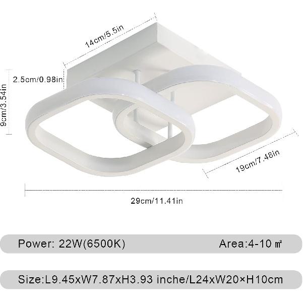 DELIPOP Small Ceiling Light, Square Modern LED Ceiling Light Fixture, 6500K Cool White Light Acrylic Hallway Light Fixture Ceiling Lamp for Hallway