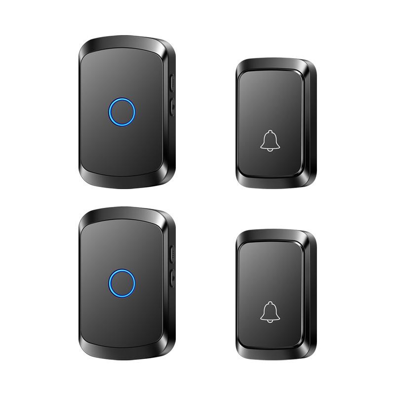 Long-Range Smart Wireless Doorbell & Receiver (Battery-Free, Dual Remote Control) Variant 1 чёрный