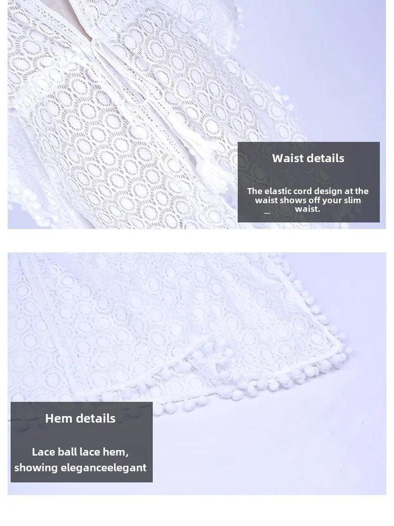 Strand-Überwurf für Damen: Badeanzug-Cardigan mit ausgehöhlten Trägern zum Sonnenschutz, ideal für den Urlaub am Meer und in heißen Quellen.