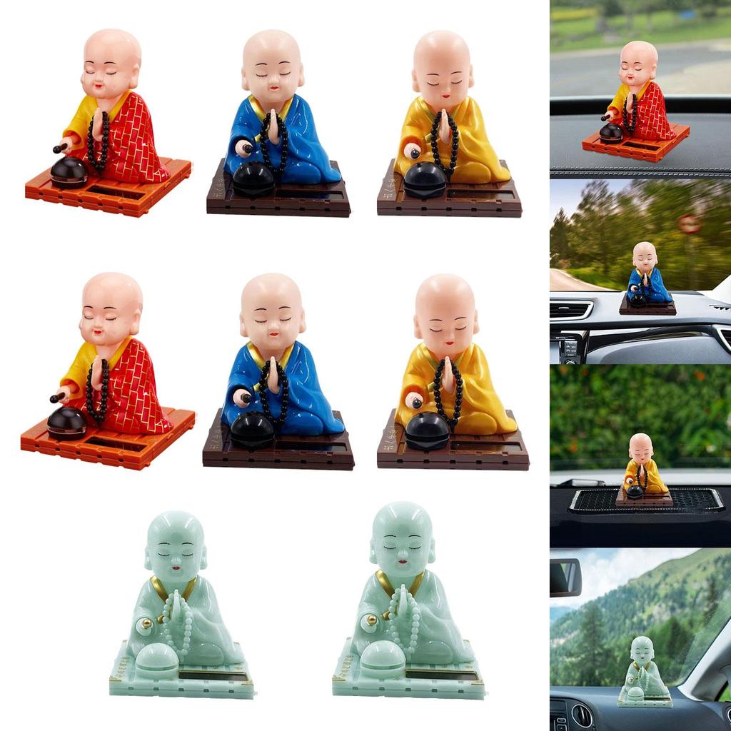 Car Dashboard Bobble Head Doll Solar Powered Little Figure
