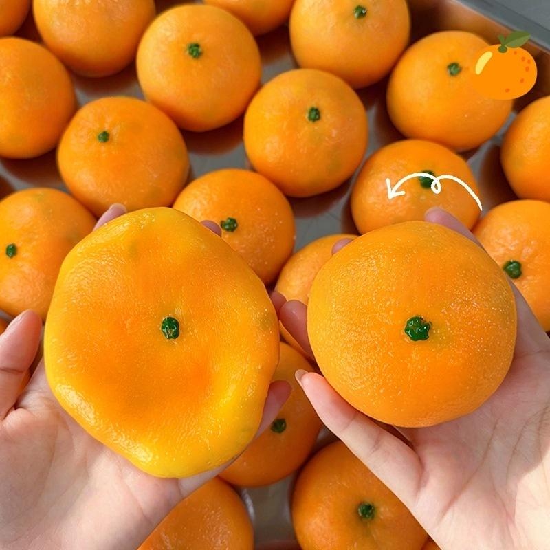 Simulated Tangerine Stress Ball Soft Squeeze Sensory Toy DIY Handmade Non-Toxic for Kids Adults Anxiety Stress Relief