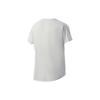 Li Ning Plain Letter Print Round Neck Short Sleeve T-Shirt Women Tops Champagne-White ATSR066-1