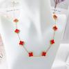 Collana con 10 Fiori Quadrifoglio Moda Lusso Leggero Ciondolo a Fiore Catena Clavicola da Donna