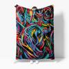 Vibrant Colorful Abstract Rainbow Striped Fleece Blanket Throw Sofa Bed Room Decor Gift