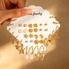 36 Pcs Starfish Shell Fish Earrings Set for Women Fashion Metal Geometric Huggie Hoop Stud Earrings Boho Summer Beach Jewelry