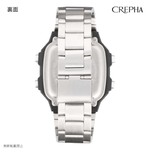 Klefer Men's Digital Waterproof Watch with Metal Band, Silver, TS-D306-BK