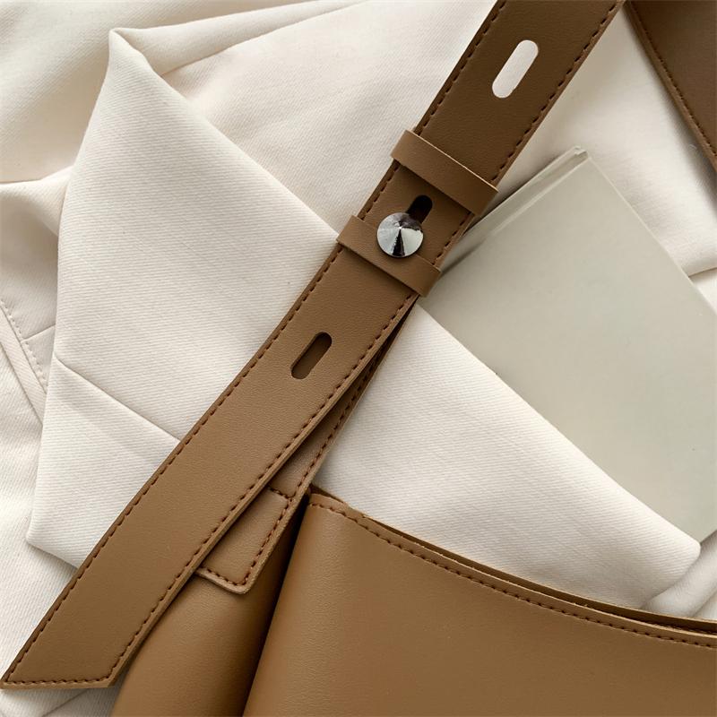 Quality Women Tote Bags 2 Pcs/Set Large Capacity Shopper Shoulder Bag Pure Color Wide Strap Soft PU Leather Female Handbags