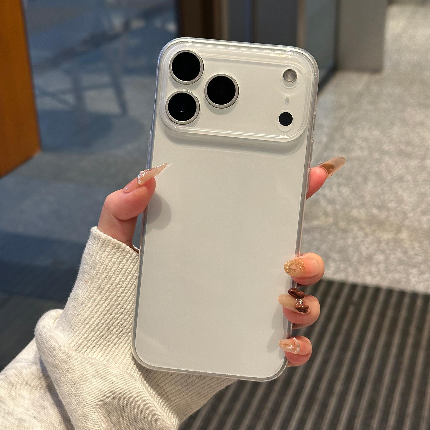 Новый сверхтонкий чехол для мобильного телефона из ПП iPhone17 подходит для Apple 16promax, не желтеющий, простой защитный чехол iPhone17 прозрачный